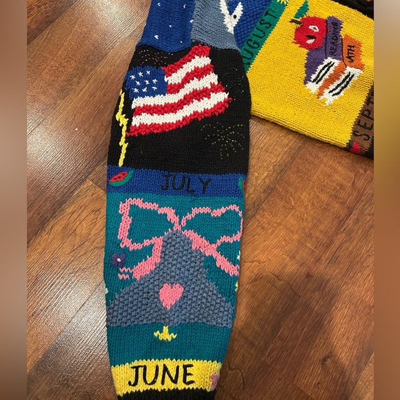 Belle Pointe Vintage Sweater Chunky Knit Unisex Holiday Button Up Size Medium - Picture 4 of 6